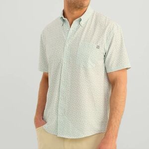 HUK | Kona Button Down Shirt In Summer Green Lure Smash Size Large